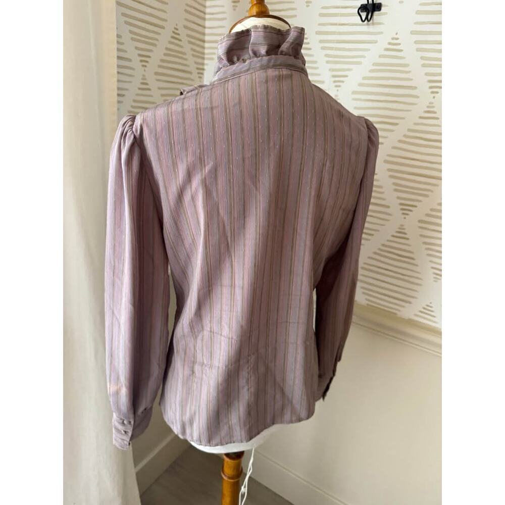 Vintage Jonathan Martin 70s 80s Pussybow Blouse Size 11/12 Small Medium - Picture 3 of 8